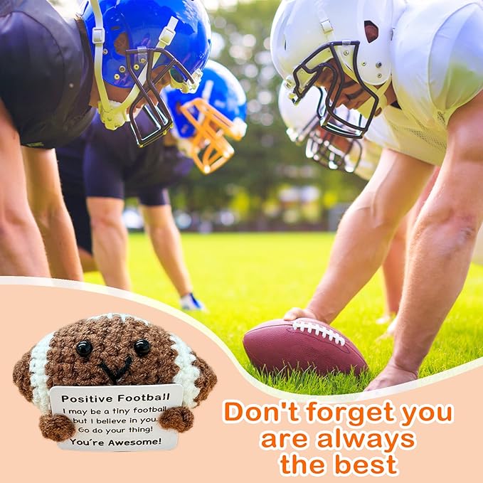 Zelaxeyi Funny Crochet Mini Football Gift for Football Lovers,Birthday Gifts for Men Women Footballs Players Emotional Support Crochet