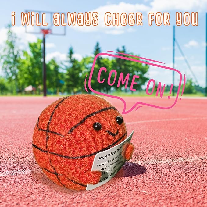 Zelaxeyi Funny Crochet Mini Basketball Gift for Basketball Lovers,Birthday Gifts for Men Women Basketballs Players Emotional Support Crochet