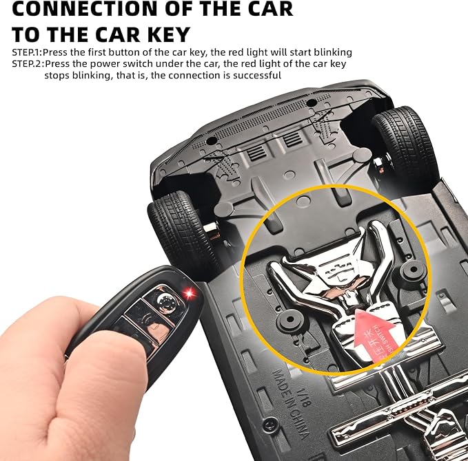 1:18 Audi RS7 Model Car,Pull Back Toy Diecast Cars,Remote Control Key Version Metal Toy Cars with Lights and Sounds,Gift for Children and Adult（Black Warrior）