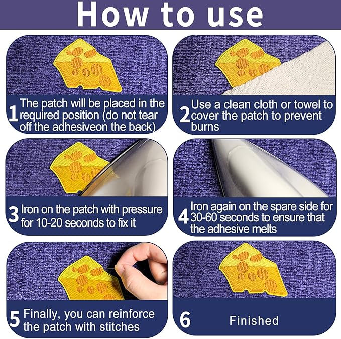 10 Pieces Yellow Cheese Embroidered Iron on Applique Cartoon Sew on Patch for Clothes Dress Jackets Caps DIY Embroidery Repair Patches Sewing Craft Decoration