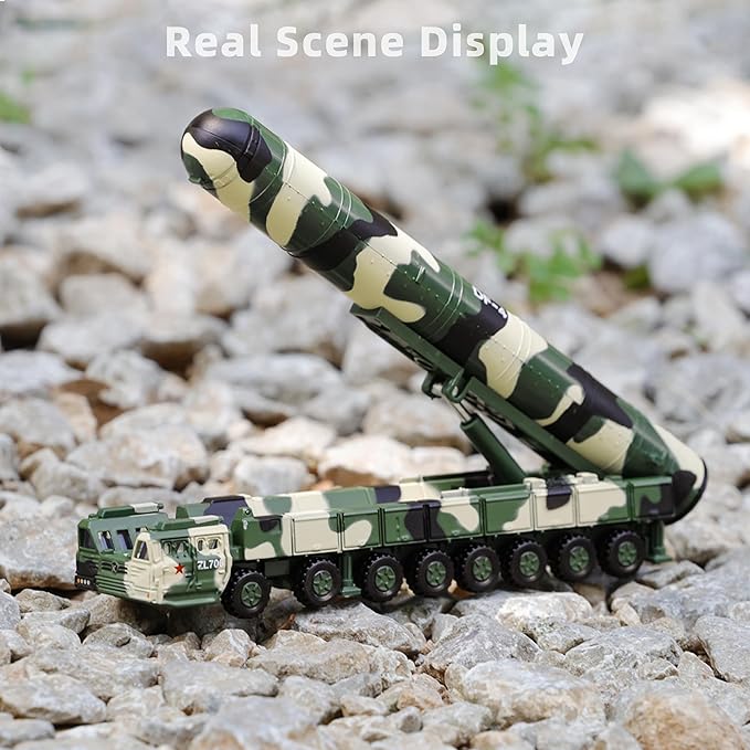 1/144 DF-41 Missile Launcher Car Model Alloy Die-cast Metal Army Military Fighting Vehicle Model Military Enthusiasts Collection or Gift (627205)