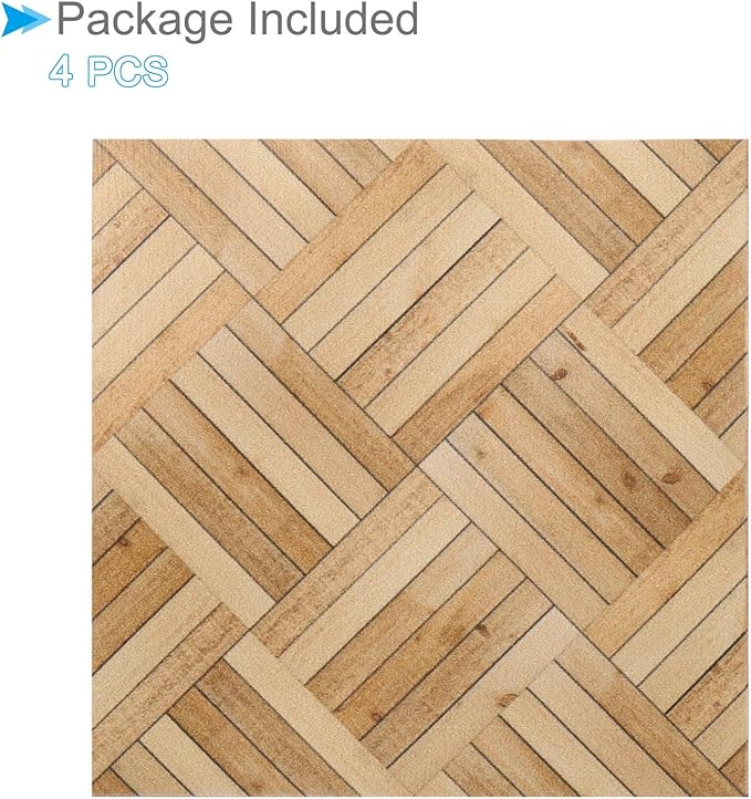 Dollhouse Flooring, 3.94" Square, PU Self Adhesive Miniature Dollhouse Bamboo Flooring Peel and Stick - (Applications: for Dollhouse Decoration), 2-Pieces