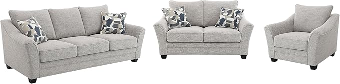 Coaster Home Furnishings Tomkins 3-Piece Boucle Upholstered Sofa Set Light Grey