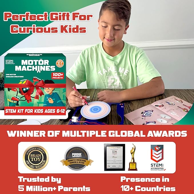 Butterfly EduFields 100+ STEM Toys for Ages 8-13 Boys Girls | STEM Projects kit for Kids 6 7 8 9 10 12 Years | Motor Machines - Robotics & Engineering Toys | Gifts for Smart Kids