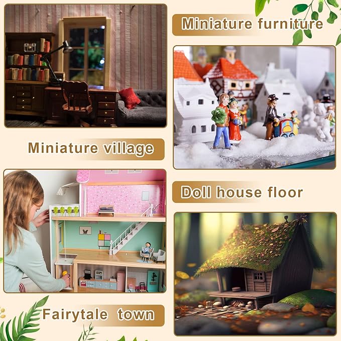 Sintuff 200 Pcs Miniature Dollhouse Flooring Mini Wooden Dollhouse Floor Boards 1 12 Scale Doll House Accessories Geometric Bamboo Doll House Furniture Wood Floor Board for Model Decor (Beige)