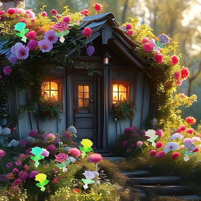 200 Pieces Tiny Rose Decor for Dollhouse Mini Resin Decor for Crafts Tiny Things for Fairy Garden Micro Landscaping Decoration