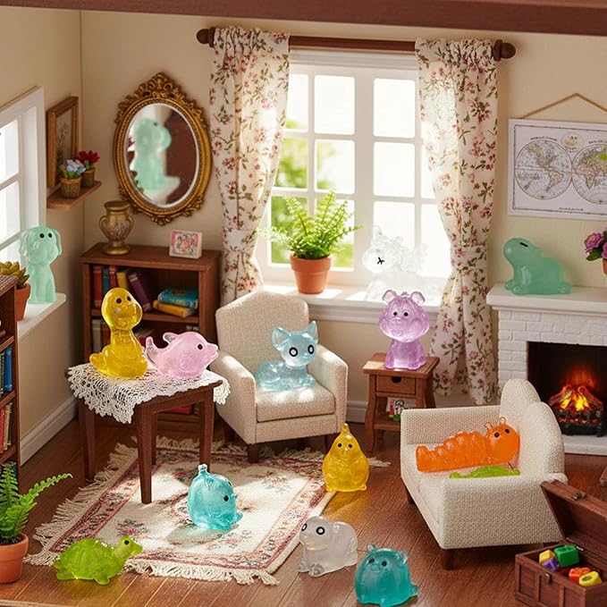 120pcs Multicolor Mini Resin Animals Luminous Tiny Ducks Figures for Micro Fairy Garden Accessories Micro Landscape Ornaments DIY Mini Outdoor Decor Dinosaur Rabbit Flamingo Owls Ocean Creature