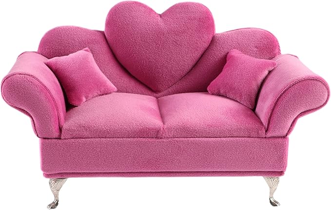 CONCISE Adult Dollhouse Furniture 1/6 1/12 Scale Miniature Velvet Sofa Hidden Jewelry Box for Women 14+ Collectors Ring Earring Necklace Bracelet Trinket Keepsake Storage Diorama Model Kit Display