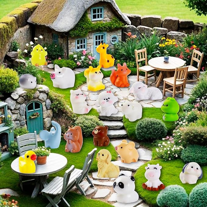 45 Pcs Mini Resin Animals Figures,45 Styles Tiny Miniature Resin Animals for Creative Crafts Ornaments, Fairy Gardens Decor and Dollhouse Hide Accessories