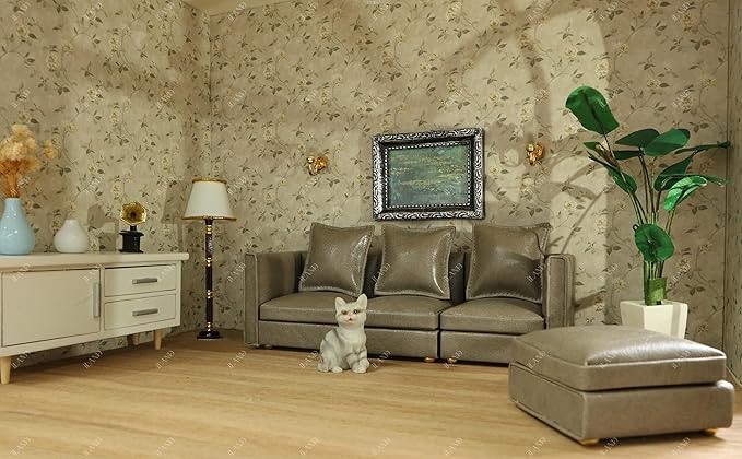 iLAND Dollhouse Wallpaper, Nice 1/12 Scale Accessories & 1/6 Scale Accessories for DIY Dollhouse Décor, 39 * 15.7 inch Beautiful Doll House Wall Paper w/Harmonious Proportions & Realistic Touch