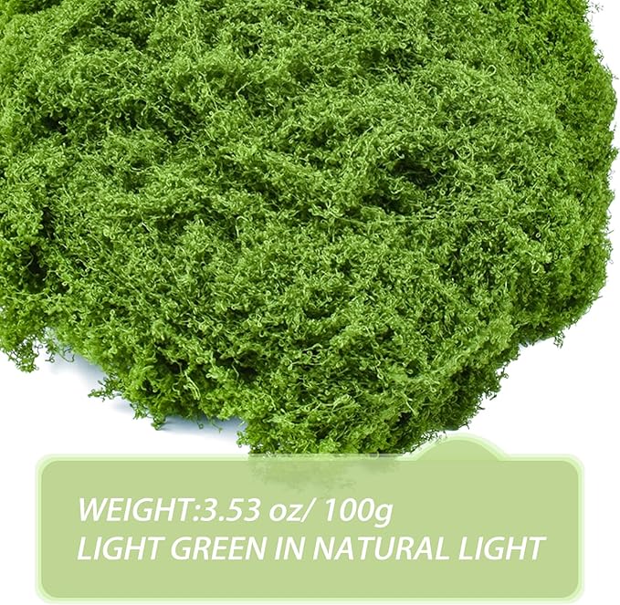 Fake Green Moss for Crafts 3.5 Oz Decorative Artificial Moss for Crafts Decorative Faux Moss Table Centerpieces Wedding Party Decor Fairy Garden Floral DIY