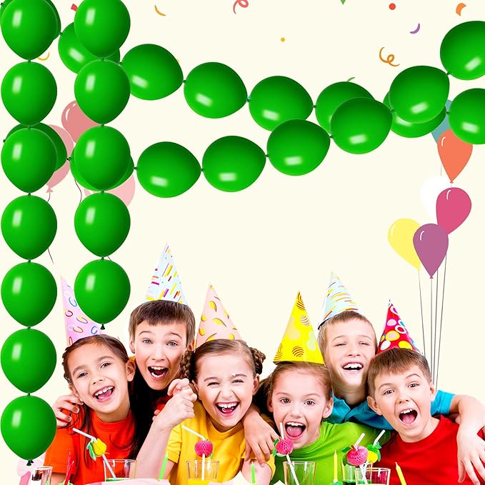ADIDO EVA Link Balloons Green 12 Inch Quick Latex Link Balloon 80 Pcs for Birthday, Halloween, Christmas, Party Festival Decorations