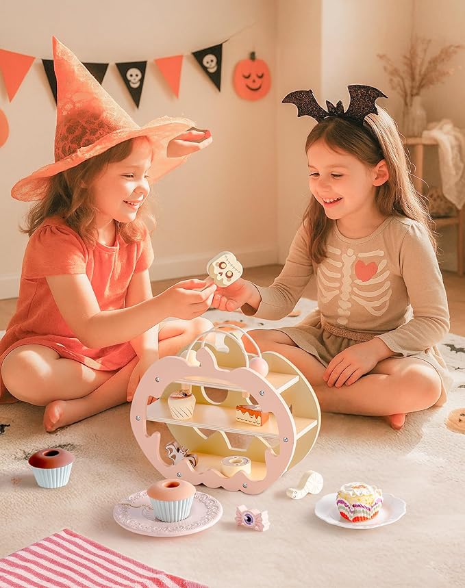 ROBOTIME Toy Food – Play Food Sets for Kids Kitchen, Pretend Food Play Kitchen Accessories, Play Kitchen Food Candy Playset with Carry Rope & Candy Rack