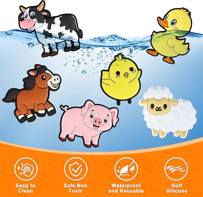 Refrigerator Magnets for Kids, Large Cute Farm Animals Fridge Magnets for Toddlers 1-3, Soft Full Back Magnet Refrigerator Educational Learning Toys for Boys Girls, Magnet for Kids Birthday Gifts