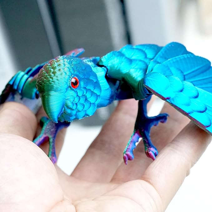 3D Print Parrot Figure, Bird with Wing,Movable Joints, Home Office Decor,Interesting Toys for Autism/ADHD,Festival Gifts toco,Fidget Toys, Executive Desk Animals Toy