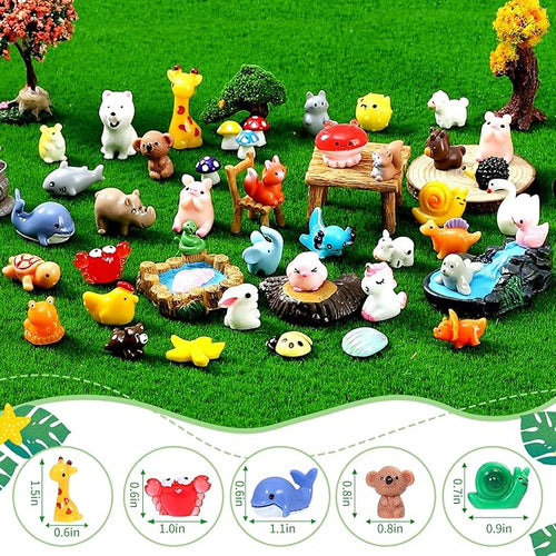 160pcs Mini Resin Animals Mini Animals Figures to Hide Tiny Resin Animal for Dollhouse Accessories and Aquarium Decor