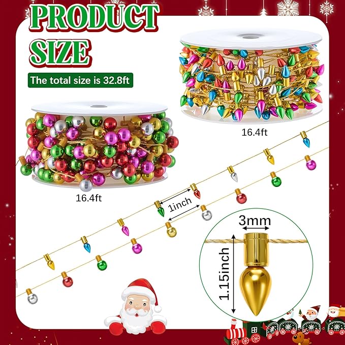 Tuanse 32.8 ft House Fake String Lights Decorations Miniature Light String Crafts for House Furniture Accessories Wedding Party Decor(Popular)