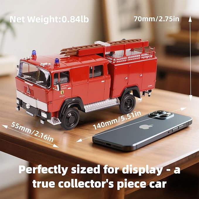 1965 MAGIRUS-DEUTZ 100 D 7 FA LF8-TS 1/43 Scale Die-Cast Metal Model Alloy Toy Cars with Display Case, with Opening Doors, for Kids Men and Teens Dad 14+ Year