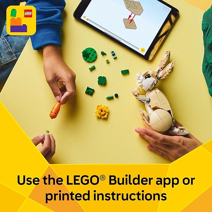 LEGO Creator 3 in 1 Cute Bunny Toy - Building Toy Set with 3 Build Options, Bunny, Seal, or Llama - Animal Figures for Kids, Girls and Boys, Ages 8+ - Gift Idea for Birthdays - 31162