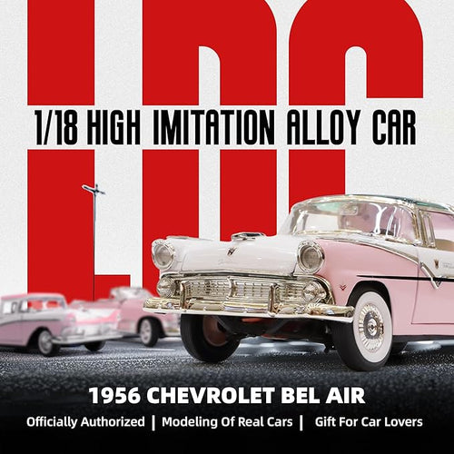 1955 Ford Crown Victoria 1/18 Scale Die-Cast Metal Model Premium Classic Vintage Alloy Cars with Display Case, for Kids Men and Teens Dad 14+ Year