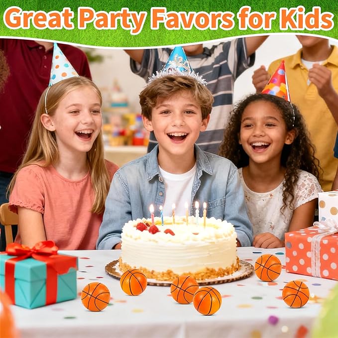 36 Pcs Mini Foam Basketballs for Kids Adults Party Favors,Small Stress Balls Basketballs Bulk Toys Goodie Bag Stuffers Classroom Prizes Party Decorations