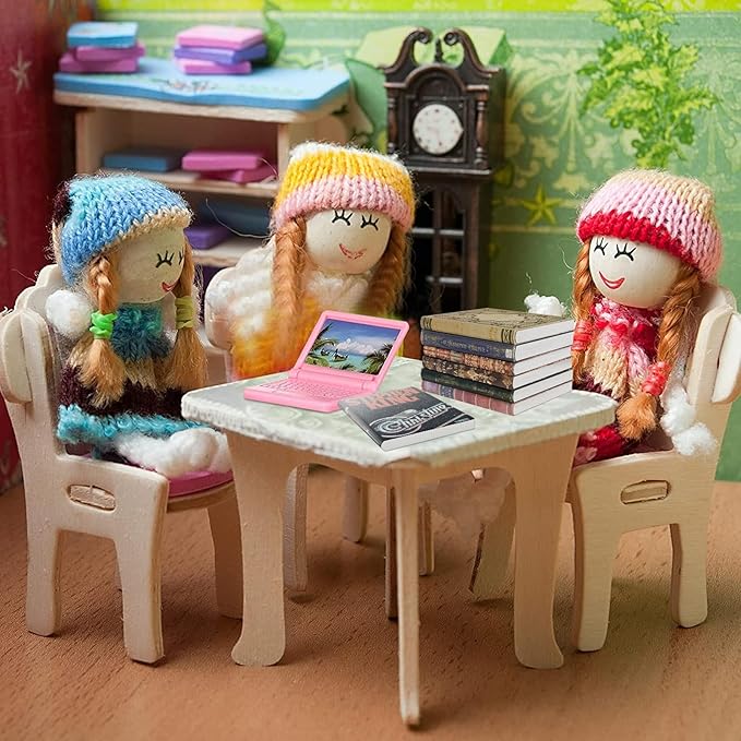 120 Pcs 1:12 Scale Mini Books, Miniatures Dollhouse Tiny Small Flip Books for Anxiety Bookshelf Dollhouse Decor Crafts DIY Accessories Mini Books
