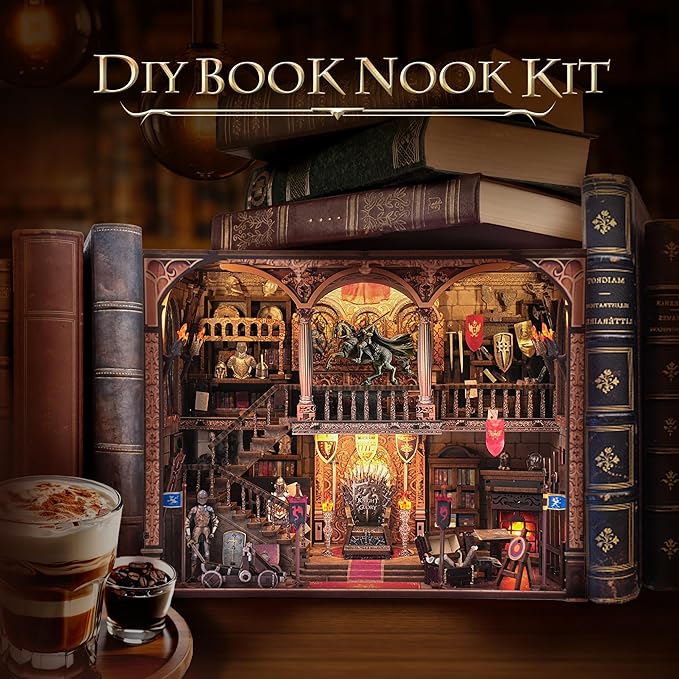 Book Nook Kit - DIY Tiny Home Dollhouse with Sensor LED Light | Enchanting 3D Puzzle Insert for Adults & Teens | Ideal Crafts for Heartfelt Gifts & Everyday Creativity