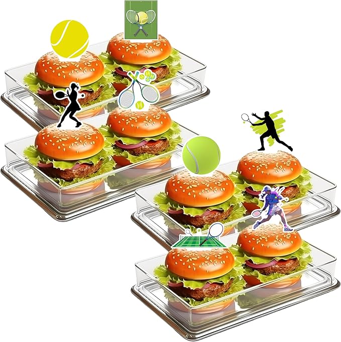 OriniPlay 48 Tennis Cake Cupcake Toppers Sports Themed Party Supplies Decorations Tennis Racket Baby Shower Birthday Party Cake Decor