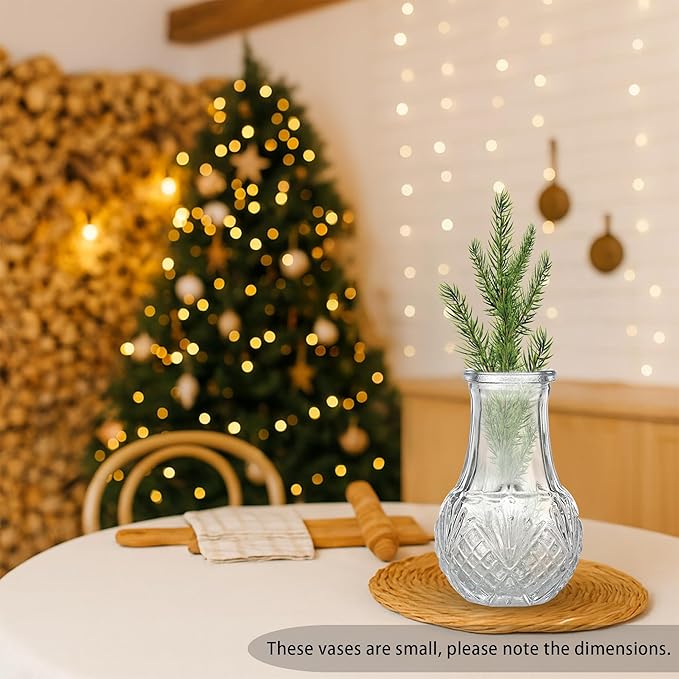 40pcs Bud Vases in Bulk - Clear Glass Bud Vase, Tiny Vases for Flowers, Small Vases for Centerpieces, Mini Vintage Flower Vase for Wedding Table Home Decoration