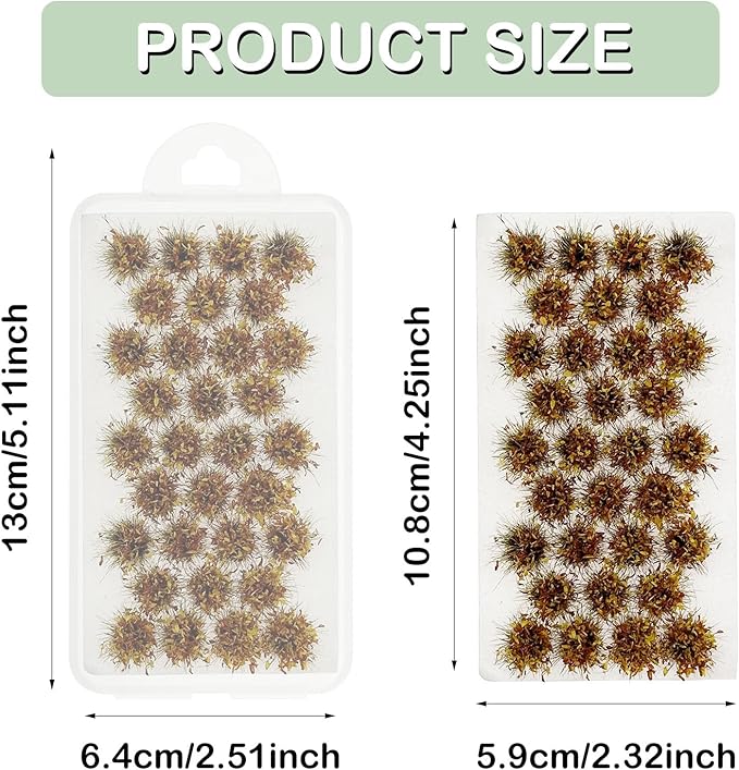 Woohome Static Grass Tufts Flower Cluster Vegetation Groups Miniature Flower Clusters for Terrain Railway Scenery Table Landscape, Light Red and Yellow
