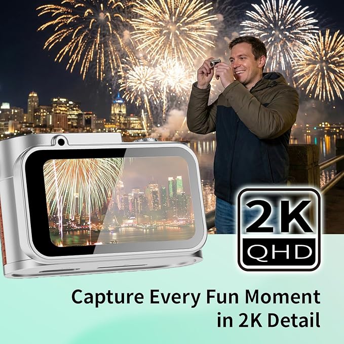 LKT Mini Keychain Camera, 2K Digital Tiny Camera with 32GB Card, Cool Gadgets Video Recorder Collectible Gift for Travel, Party and Vlog