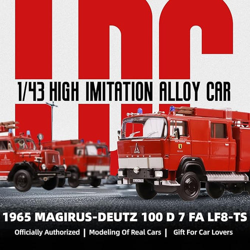 1965 MAGIRUS-DEUTZ 100 D 7 FA LF8-TS 1/43 Scale Die-Cast Metal Model Alloy Toy Cars with Display Case, with Opening Doors, for Kids Men and Teens Dad 14+ Year