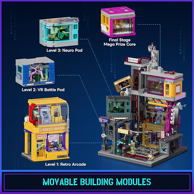 Lumibricks Cyberpunk Game Stack Lighting-Building-Bricks Set - Cyberpunk Neon City Future Gaming Room Street View Collection LED Light Model Set 2580 Pcs for Adults and Sci-fi Lovers