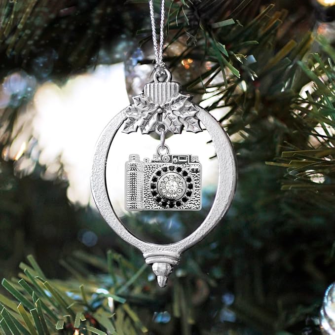 Inspired Silver - Vintage Camera - Silver Christmas Ornament - Unique Charm Christmas Tree Ornament - Holiday Hanging Decoration