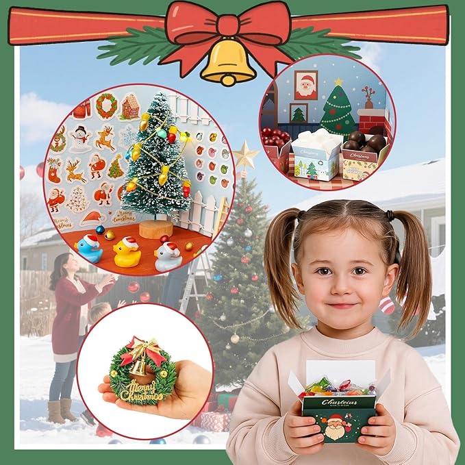 67Pcs Dollhouse Accessories Christmas Miniature Decorations 1:12 Doll House DIY Craft Mini Snowman Gift Boxes Fake Light Festival Holiday Party Favors Christm Gift for Children