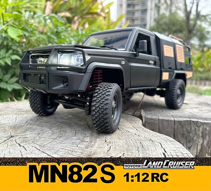 RC Rock Crawler RC Truck 4x4 1/12 Scale Remote Control Crawler MN82S Toyota Land Cruiser Off Road Vehicle All Terrain Proportional Throttle Steering 280 Motor Upgraded Chassis Adult