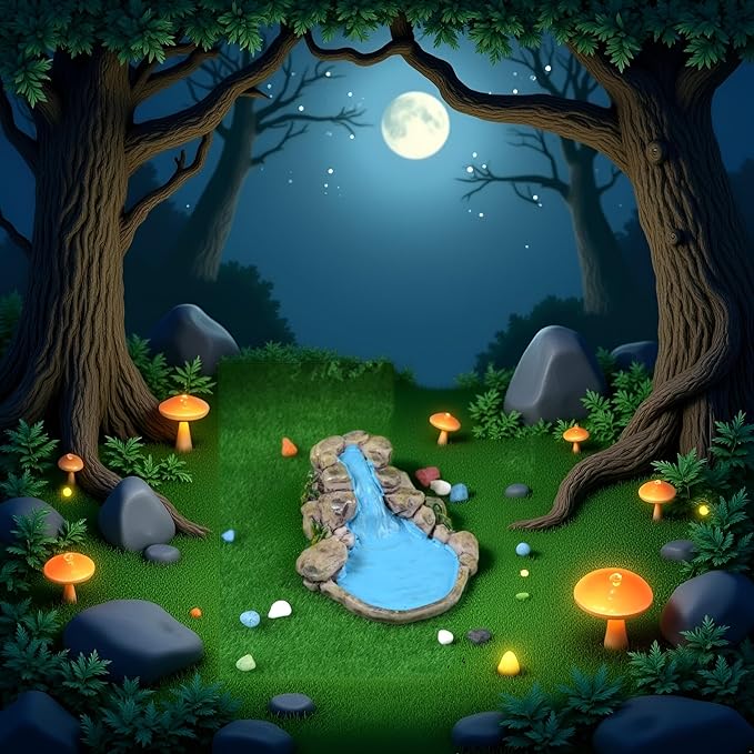 Blue DIY Miniature Mini Water Pool Fairy Garden Lawn Ornament Outdoor Statues for Mountain Dollhouse Decor Craft, Garden Sculptures and Statues, Outdoor Statues
