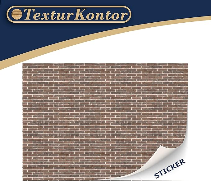 3 Sheets Self-Adhesive Wall Cladding for Dollhouse 1:12 Scale (Brown Bricks)