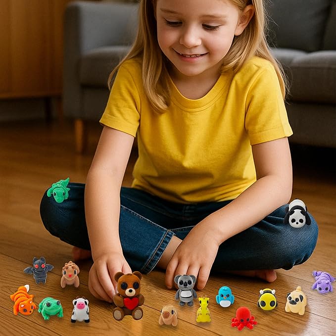 26 PCS 3D Printed Animal Figurines Set, Articulated Animal Figurines,Fidget Toys, Flexible Desk Decor, Party Favor, Gifts for Girls and Boys, Office Desk Pets, School Gifts
