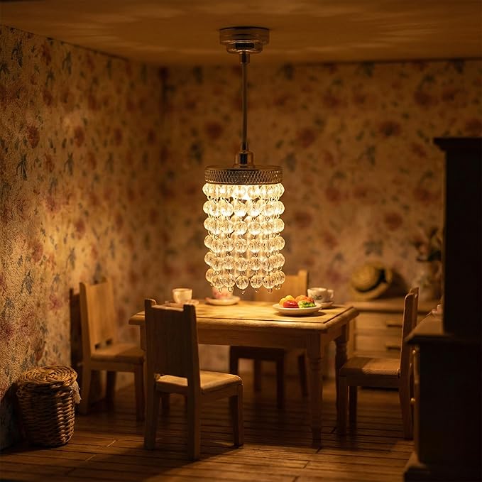 TOYANDONA Dollhouse Lights: Miniature Dollhouse Ceiling Lights - Vintage Hanging Lamp for Doll House Decoration - Simulation Furniture Accessories