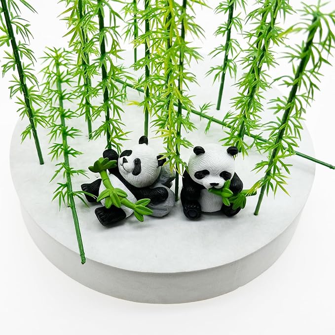 Woohome Model Miniature Bamboo Trees, Green Plastic Bamboo Trees for Building Model, Home Miniature Landscape Landform Diorama Project, 50 PCS, 5.9’’
