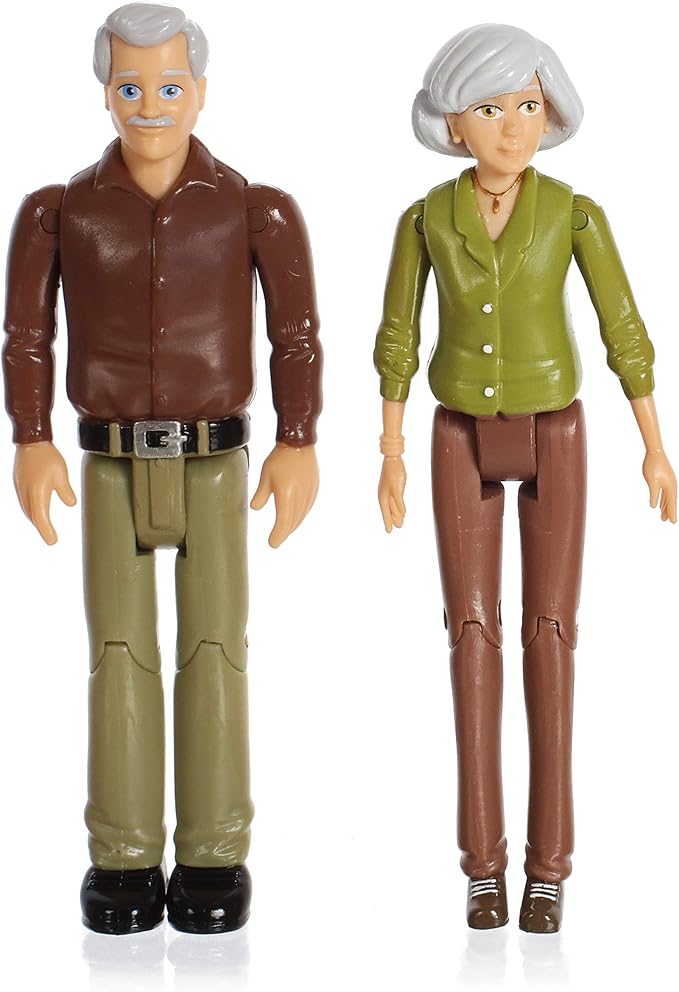 Beverly Hills Doll Collection TM Sweet Li'l Family Set of Grandparents Action Figure Set, Dollhouse People Grandma and Grandpa