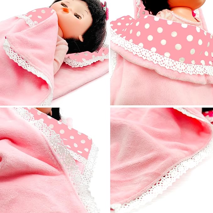 Baby Doll Accessories Doll Bedding Kit Playset Soft Blanket Mattress Pillow Fits 8-12 Inches Doll for Girls Dollhouse Gifts