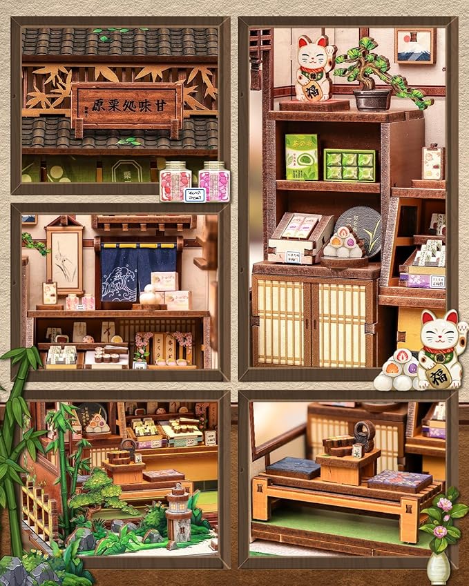 Book Nook Kit, DIY Miniature House Kits for Adult and Teens, Dollhouse Tiny Booknook Garden House Bookshelf, DIY Craft Gifts for Family and Friends