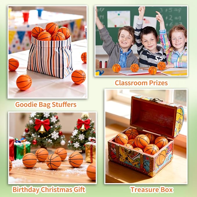 36 Pcs Mini Foam Basketballs for Kids Adults Party Favors,Small Stress Balls Basketballs Bulk Toys Goodie Bag Stuffers Classroom Prizes Party Decorations