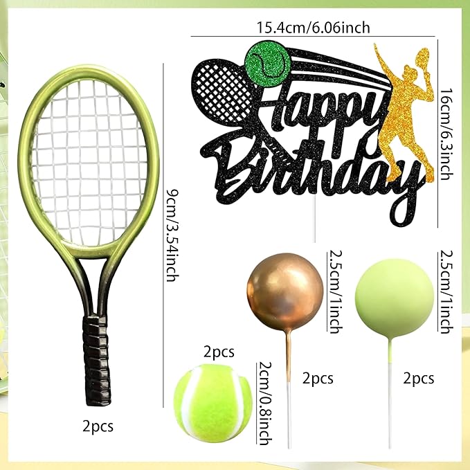 Tennis Cake Decoration Sports Happy Birthday Party Decorations Sport Tennis Birthday Cake Decorations Player for Sport Baby Shower Bridal Shower Wedding Party Supplies