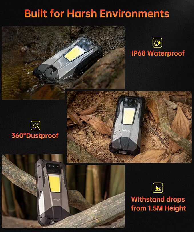 8849PRO Tank 3 Pro Rugged Smartphone, Android 14 5G Cell Phone with Projector, 32GB RAM+512GB ROM, 6.79" Waterproof Outdoor Mobile Phones Unlocked, 23800mAh/OTG/GPS(Support T-Mobile&Verizon Only)