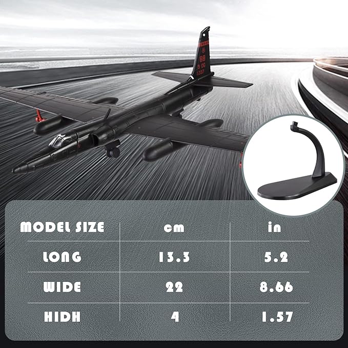 HANGHANG 1/144 U-2 Reconnaissance Fighter Plane Metal Aircraft Model Military Airplane Model Diecast Plane Model for Collection or Gift
