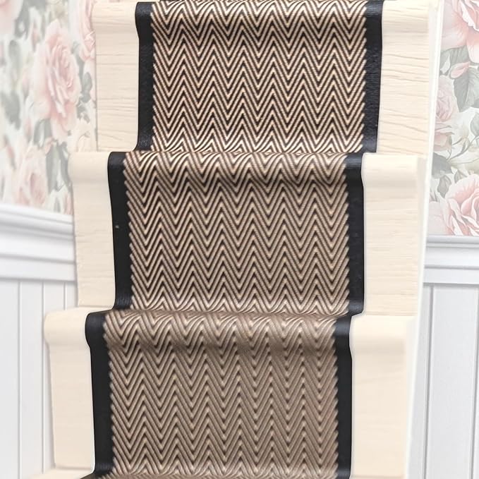 Self-Adhesive Carpet with Real Textile Structure for Dollhouses Scale 1:12 (Zickzack)
