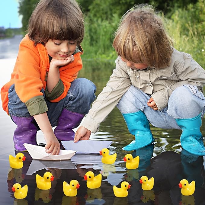 Mini Resin Ducks 220 Pack Tiny Duck Figurines Bulk for Miniature Dollhouse Decor Accessories Garden Aquarium Potted Ornament Party Toys DIY Craft Office Classroom Activity to Hide